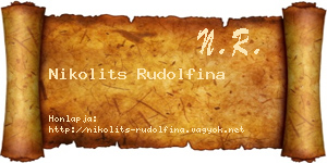 Nikolits Rudolfina névjegykártya