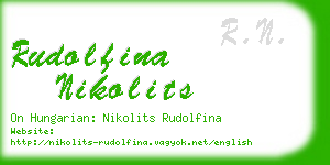 rudolfina nikolits business card